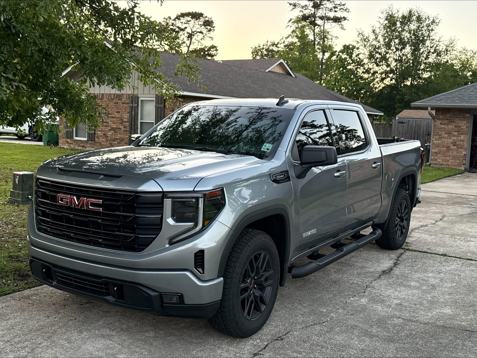Same GMC Sierra after window tint